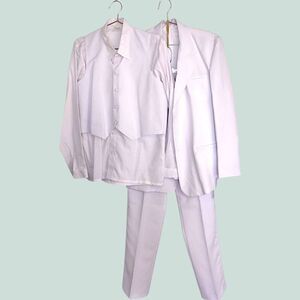 Boys Formal 5‎ Pc Suit Sz 20 White Jacket Shirt Vest Tie Pants Formal Wedding